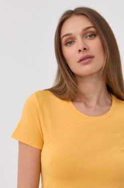 Γυναικεία Κοντομάνικο Μπλουζάκι Patrizia Pepe κίτρινο