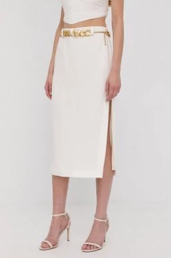 Γυναικεία Φούστες Φούστα από λινό μείγμα Patrizia Pepe άσπρο,