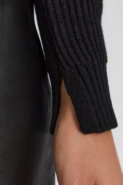 Γυναικεία Χωρίς φερμουάρ Πουλόβερ με προσθήκη μαλλιού Patrizia Pepe χρώμα: μαύρο -Φτηνός Patrizia Pepe Κατάστημα unnamed file 3839