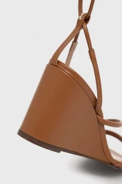 Γυναικεία Πέδιλα με τακούνι Δερμάτινα σανδάλια Patrizia Pepe χρώμα: καφέ -Φτηνός Patrizia Pepe Κατάστημα unnamed file 3960