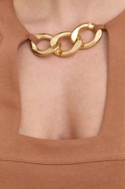 Γυναικεία Κοντομάνικο Βαμβακερό μπλουζάκι Patrizia Pepe καφέ -Φτηνός Patrizia Pepe Κατάστημα unnamed file 3981