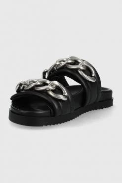 Γυναικεία Σαγιονάρες Δερμάτινες παντόφλες Patrizia Pepe χρώμα: μαύρο -Φτηνός Patrizia Pepe Κατάστημα unnamed file 4048