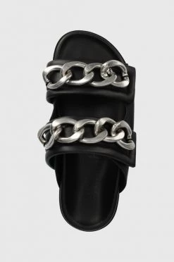 Γυναικεία Σαγιονάρες Δερμάτινες παντόφλες Patrizia Pepe χρώμα: μαύρο -Φτηνός Patrizia Pepe Κατάστημα unnamed file 4049