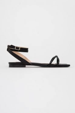 Γυναικεία Σανδάλια Δερμάτινα σανδάλια Patrizia Pepe χρώμα: μαύρο