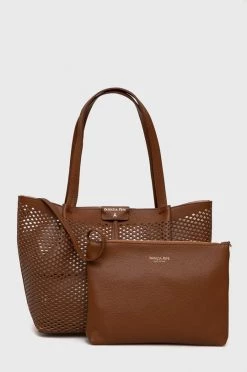 Γυναικεία Τσάντες Shopper και Tote Δερμάτινη τσάντα Patrizia Pepe καφέ