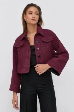 Γυναικεία Κοντά μπουφάν Μάλλινο μπουφάν Patrizia Pepe μοβ