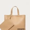 Γυναικεία Τσάντες Shopper και Tote Δερμάτινη τσάντα Patrizia Pepe μπεζ