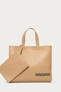 Γυναικεία Τσάντες Shopper και Tote Δερμάτινη τσάντα Patrizia Pepe μπεζ