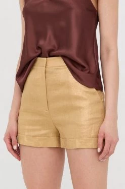 Γυναικεία Σορτς από λινό Patrizia Pepe χρυσαφί,