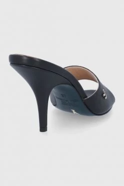 Γυναικεία Σαγιονάρες Δερμάτινες παντόφλες Patrizia Pepe χρώμα: μαύρο -Φτηνός Patrizia Pepe Κατάστημα unnamed file 4460