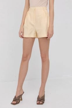 Γυναικεία Σορτς από λινό Patrizia Pepe χρώμα: κίτρινο