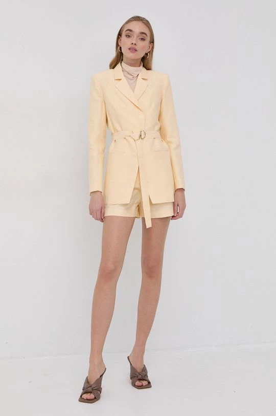 Γυναικεία Σορτς από λινό Patrizia Pepe χρώμα: κίτρινο 2 Γυναικεία Σορτς από λινό Patrizia Pepe χρώμα: κίτρινο - Image 2