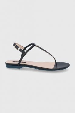 Γυναικεία Σανδάλια Δερμάτινα σανδάλια Patrizia Pepe χρώμα: μαύρο