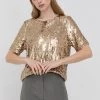 Γυναικεία Μπλούζες Μπλουζάκι Patrizia Pepe χρυσαφί