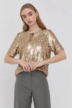 Γυναικεία Μπλούζες Μπλουζάκι Patrizia Pepe χρυσαφί