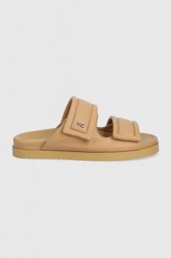 Γυναικεία Σαγιονάρες Δερμάτινες παντόφλες Patrizia Pepe χρώμα: κίτρινο