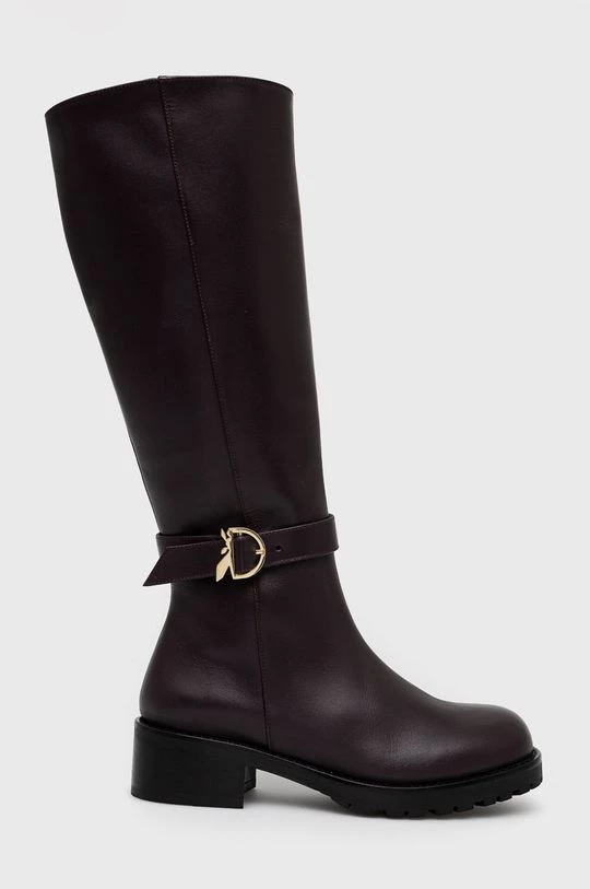 Γυναικεία Μπότες Δερμάτινες μπότες Patrizia Pepe χρώμα: μοβ, 1 Γυναικεία Μπότες Δερμάτινες μπότες Patrizia Pepe χρώμα: μοβ,