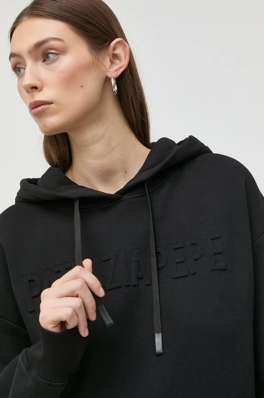 Γυναικεία Χωρίς φερμουάρ Βαμβακερή μπλούζα Patrizia Pepe χρώμα: μαύρο, 4 Γυναικεία Χωρίς φερμουάρ Βαμβακερή μπλούζα Patrizia Pepe χρώμα: μαύρο, - Image 4