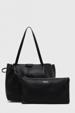 Γυναικεία Τσάντες Shopper και Tote Δερμάτινη τσάντα Patrizia Pepe μαύρο