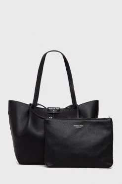 Γυναικεία Τσάντες Shopper και Tote Δερμάτινη τσάντα Patrizia Pepe μαύρο