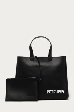 Γυναικεία Τσάντες Shopper και Tote Δερμάτινη τσάντα Patrizia Pepe μαύρο