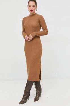 Γυναικεία Φορέματα Μάλλινο φόρεμα Patrizia Pepe καφέ, -Φτηνός Patrizia Pepe Κατάστημα unnamed file 991